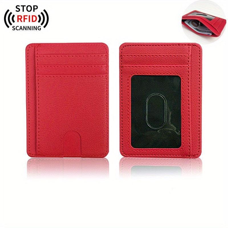 RFID Blocking Card Holder PU Leather Portable Card Holder