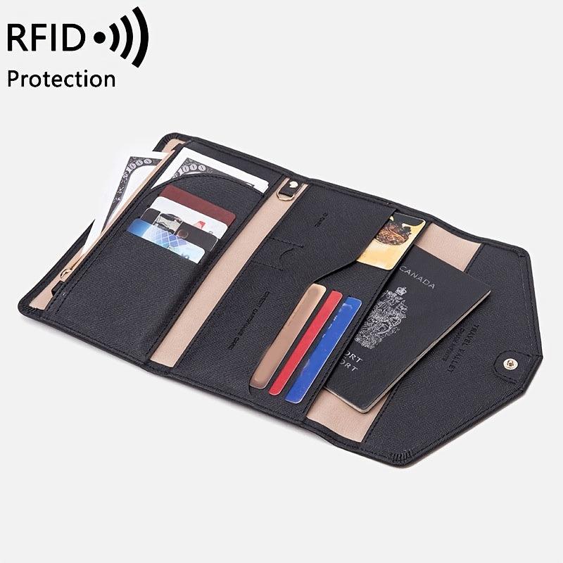 RFID Blocking Passport Holder Travel Wallet - Vaccine Card Holder