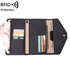 RFID Blocking Passport Holder Travel Wallet - Vaccine Card Holder