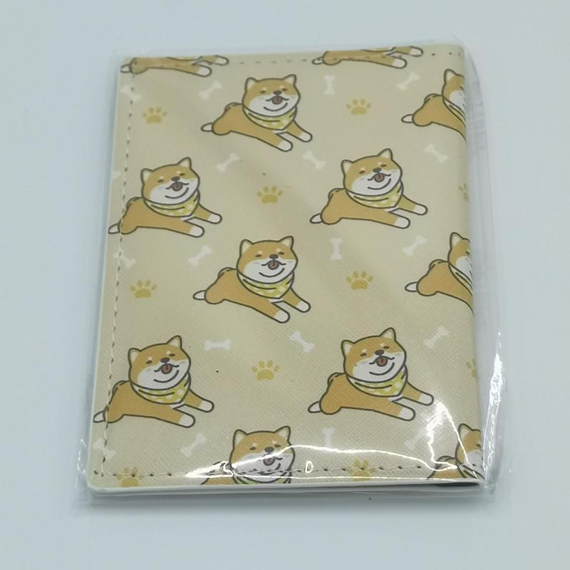 Cartoon Puppy Passport Case PU Leather Waterproof Holder