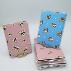 Cartoon Puppy Passport Case PU Leather Waterproof Holder