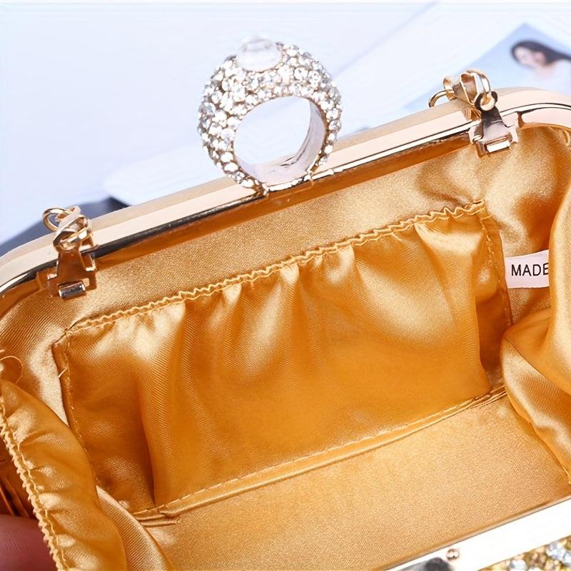 Glitter Rhinestone Evening Clutch Dinner Purse Formal Banquet Handbag