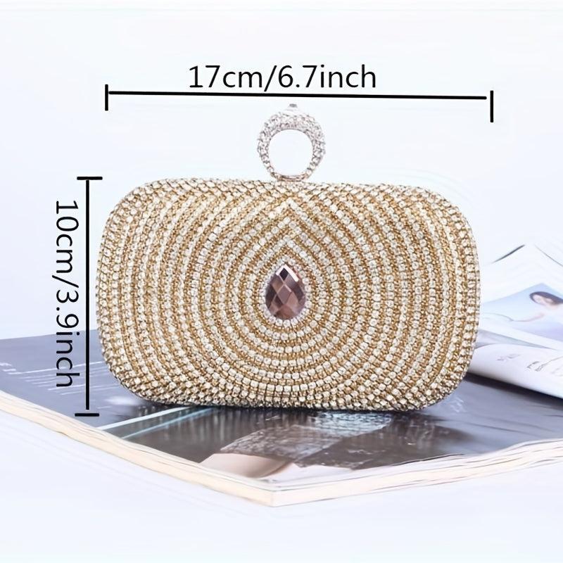 Glitter Rhinestone Evening Clutch Dinner Purse Formal Banquet Handbag