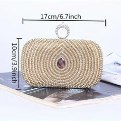 Glitter Rhinestone Evening Clutch Dinner Purse Formal Banquet Handbag