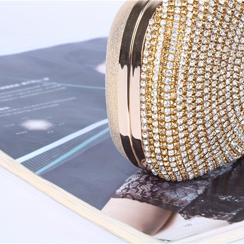 Glitter Rhinestone Evening Clutch Dinner Purse Formal Banquet Handbag