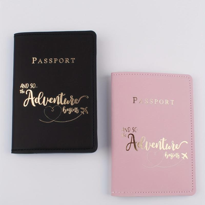 2pcs Love Letter Print Passport Holder Set