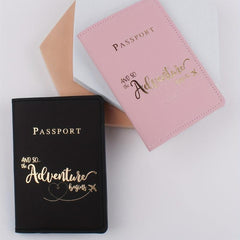 2pcs Love Letter Print Passport Holder Set
