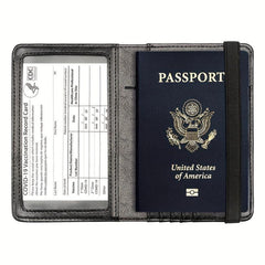 Passport & Vaccine Card Holder Combo Case with CDC Vaccination Slot