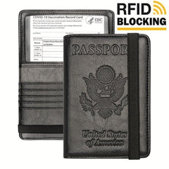 Passport & Vaccine Card Holder Combo Case with CDC Vaccination Slot