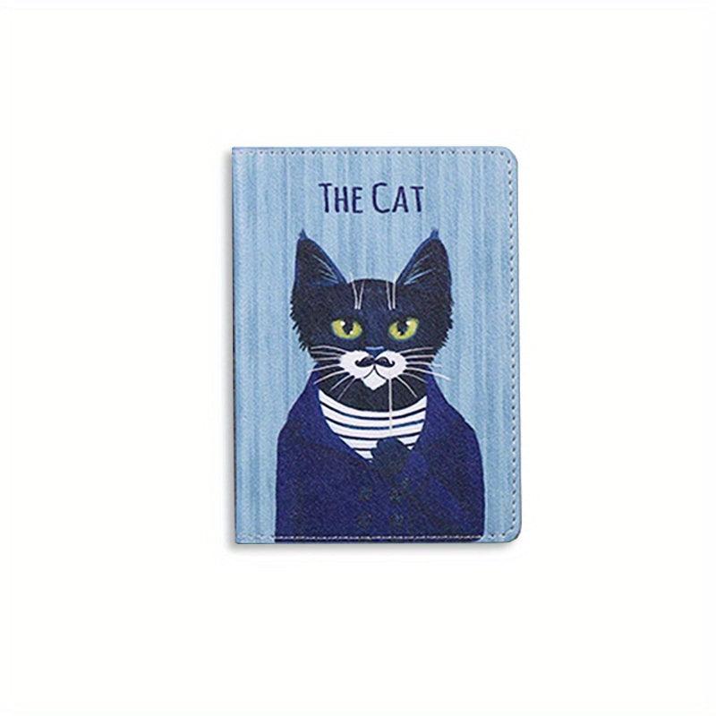 Cat Passport Holder PU Leather Cartoon Travel