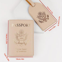 2pcs Travel Passport Holder Luggage Tag Set