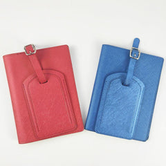 Passport Cover & Luggage Tag Set Oil Edge Pu Leather