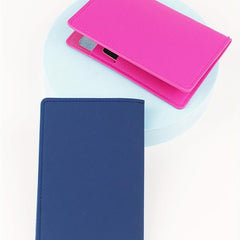 2pcs Navy Rose Red Passport Protective Cover Lightweight PU Leather Bag