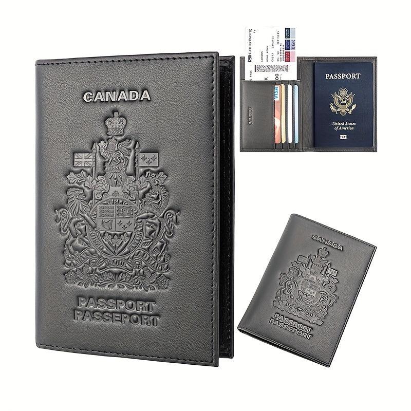 Canada Men's RFID Blocking Passport Holder Travel Wallet Cover