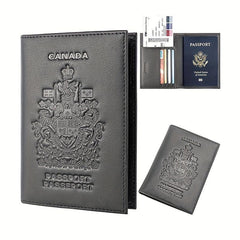Canada Men's RFID Blocking Passport Holder Travel Wallet Cover