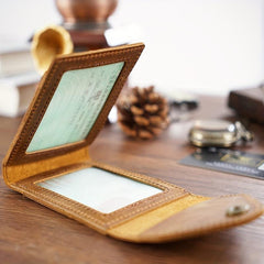 Men's Leather Wallet Card Slot Protection Holder Money Case
