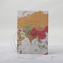 3D Map Passport Holder Travel Set PU Leather Passport Protector Ticket Bag