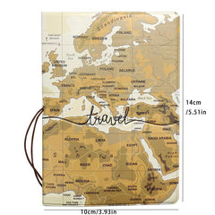 3D Map Passport Holder Travel Set PU Leather Passport Protector Ticket Bag