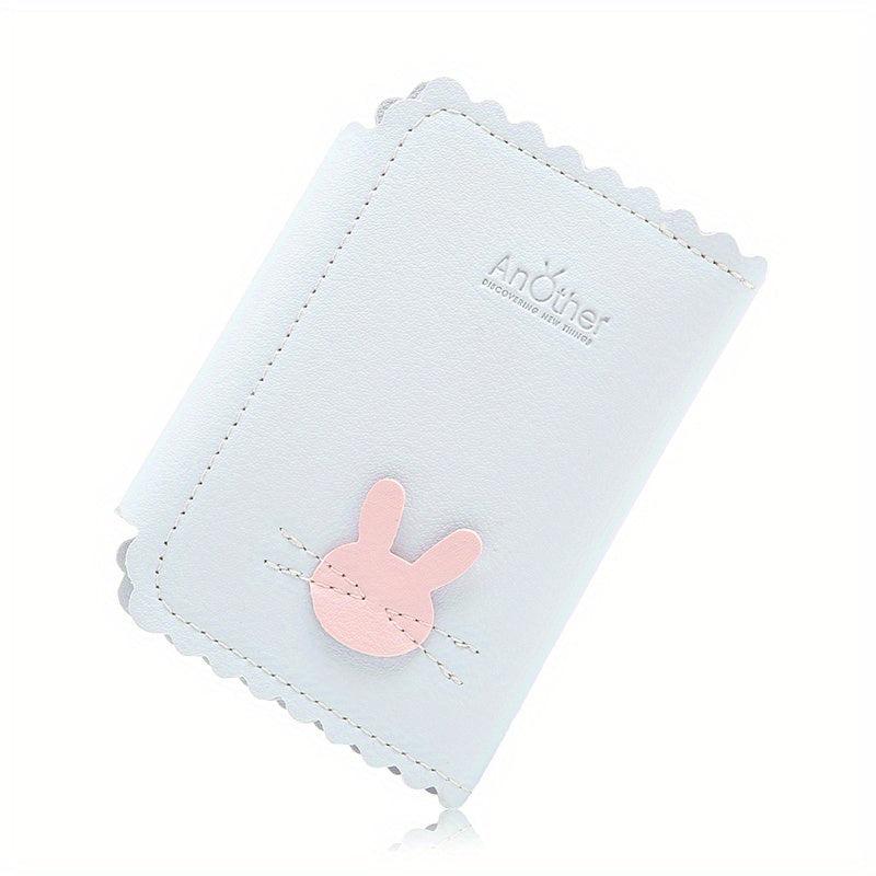 Mini Rabbit Pattern Leather Keychain Wallet Coin Purse Card Holder Key Bag