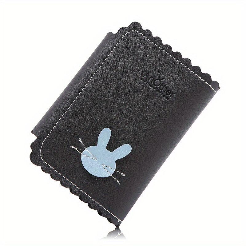Mini Rabbit Pattern Leather Keychain Wallet Coin Purse Card Holder Key Bag
