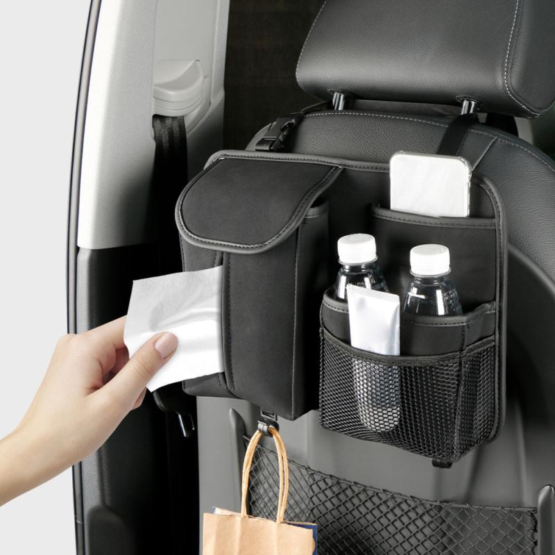 Car Backseat Organizer Kick Mats PU Leather Protector