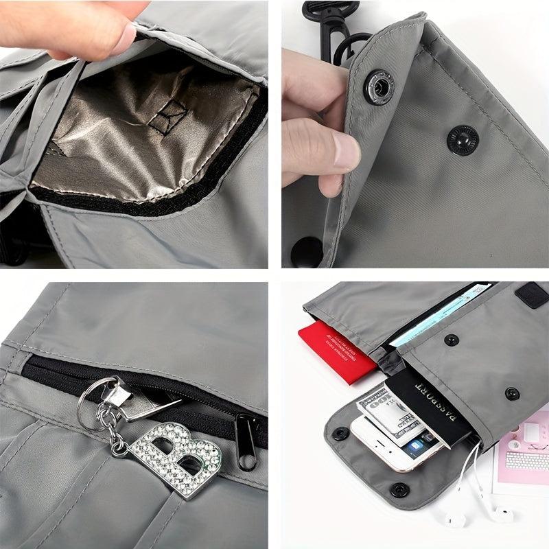 Nylon Travel Document Bag- Waterproof Passport Storage Coin Mobile Phone Bag