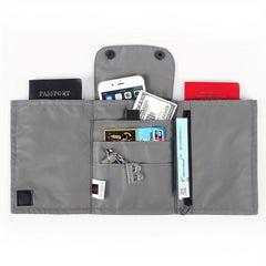 Nylon Travel Document Bag- Waterproof Passport Storage Coin Mobile Phone Bag