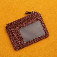 Large Capacity Card Holder Ultra thin Front Pocket PU Leather Zipper Coin Purse