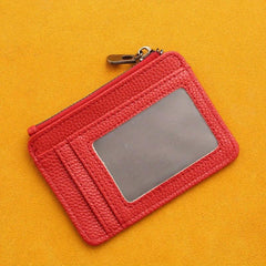 Large Capacity Card Holder Ultra thin Front Pocket PU Leather Zipper Coin Purse
