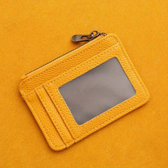 Large Capacity Card Holder Ultra thin Front Pocket PU Leather Zipper Coin Purse