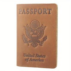 Leather Passport Holder RFID Blocking