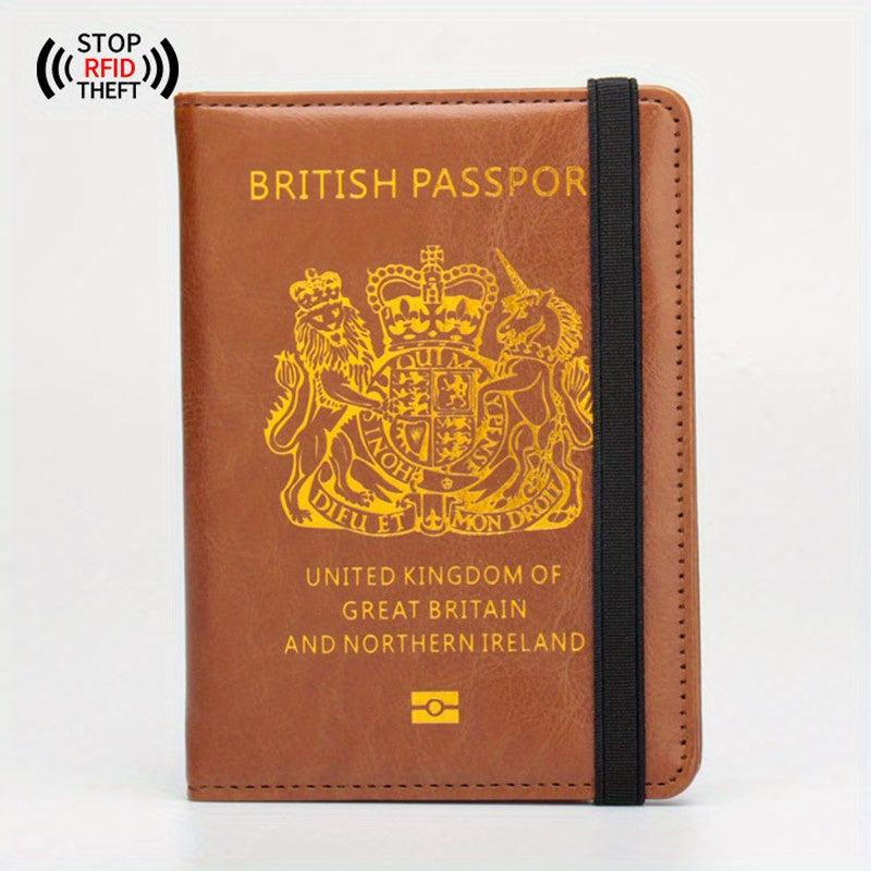 RFID Blocking Passport Holder PU Leather Cover