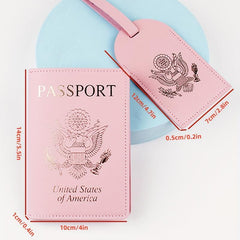 Travel Passport Holder Luggage Tag Set