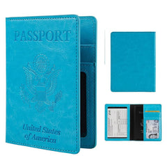Leather Passport Cover CDC Vaccine Card Holder Combo Travel Case