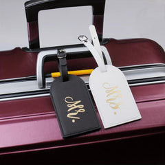 Leather Aircraft Luggage Tag with Boarding Pass Holder