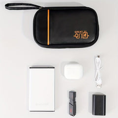 Portable Storage Bag for Data Cables and Passport Holder