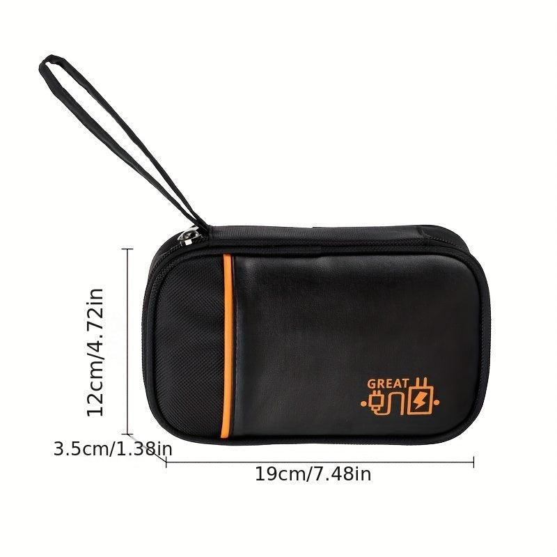 Portable Storage Bag for Data Cables and Passport Holder
