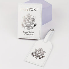 2pcs Travel Passport Holder with Luggage Tag Set