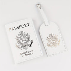 2pcs Travel Passport Holder with Luggage Tag Set