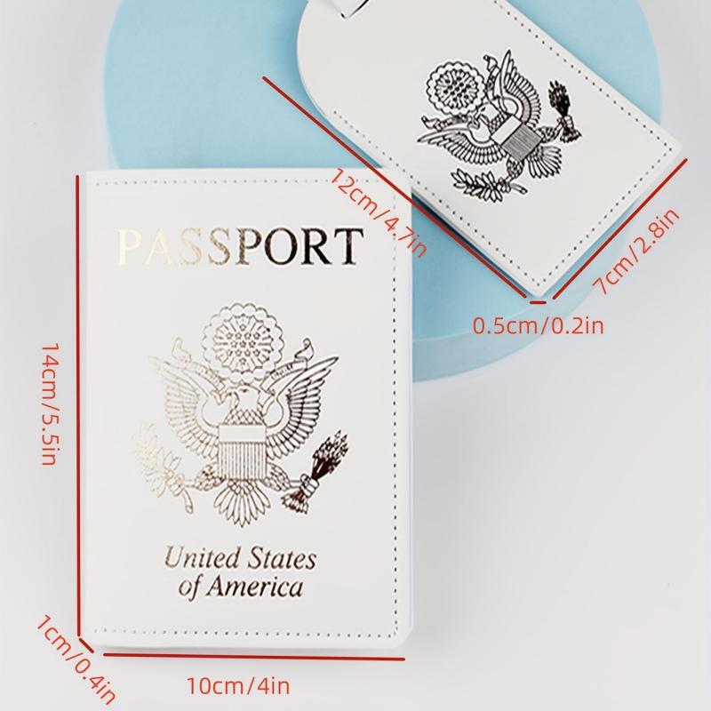 2pcs Travel Passport Holder with Luggage Tag Set