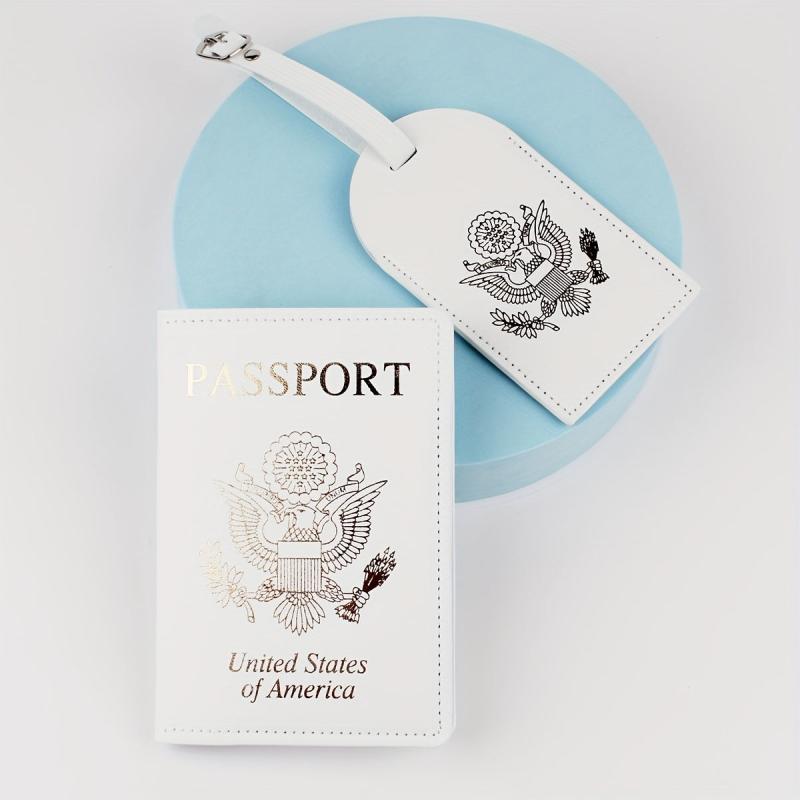 2pcs Travel Passport Holder with Luggage Tag Set