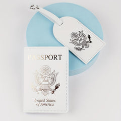 2pcs Travel Passport Holder with Luggage Tag Set