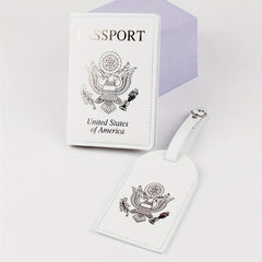 2pcs Travel Passport Holder with Luggage Tag Set