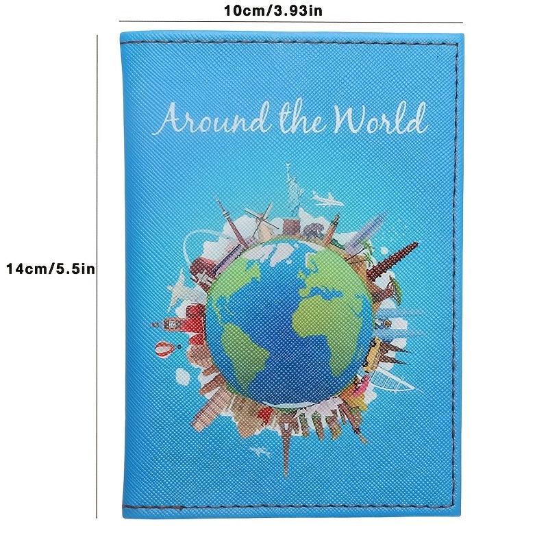 Travel World Map Passport Case PU Leather Holder