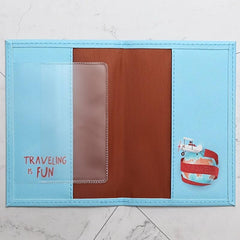 Travel World Map Passport Case PU Leather Holder