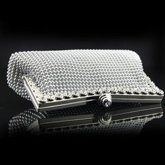 Rhinestone Evening Frame Bag Beads Clutch Chain Purse
