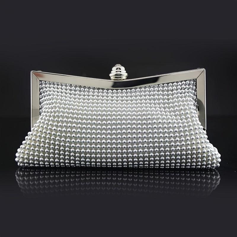 Rhinestone Evening Frame Bag Beads Clutch Chain Purse
