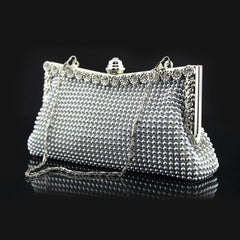 Rhinestone Evening Frame Bag Beads Clutch Chain Purse