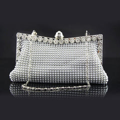 Rhinestone Evening Frame Bag Beads Clutch Chain Purse