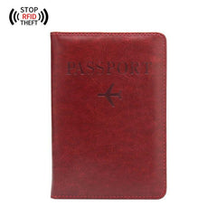 Anti-Magnetic Passport Holder 5 Card Slots Anti-Theft Brush Plane